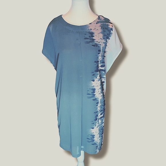 Vero Moda Grey Black Pink Midi Dress Light Weight Y2K Size Medium Resort wear - Picture 1 of 8